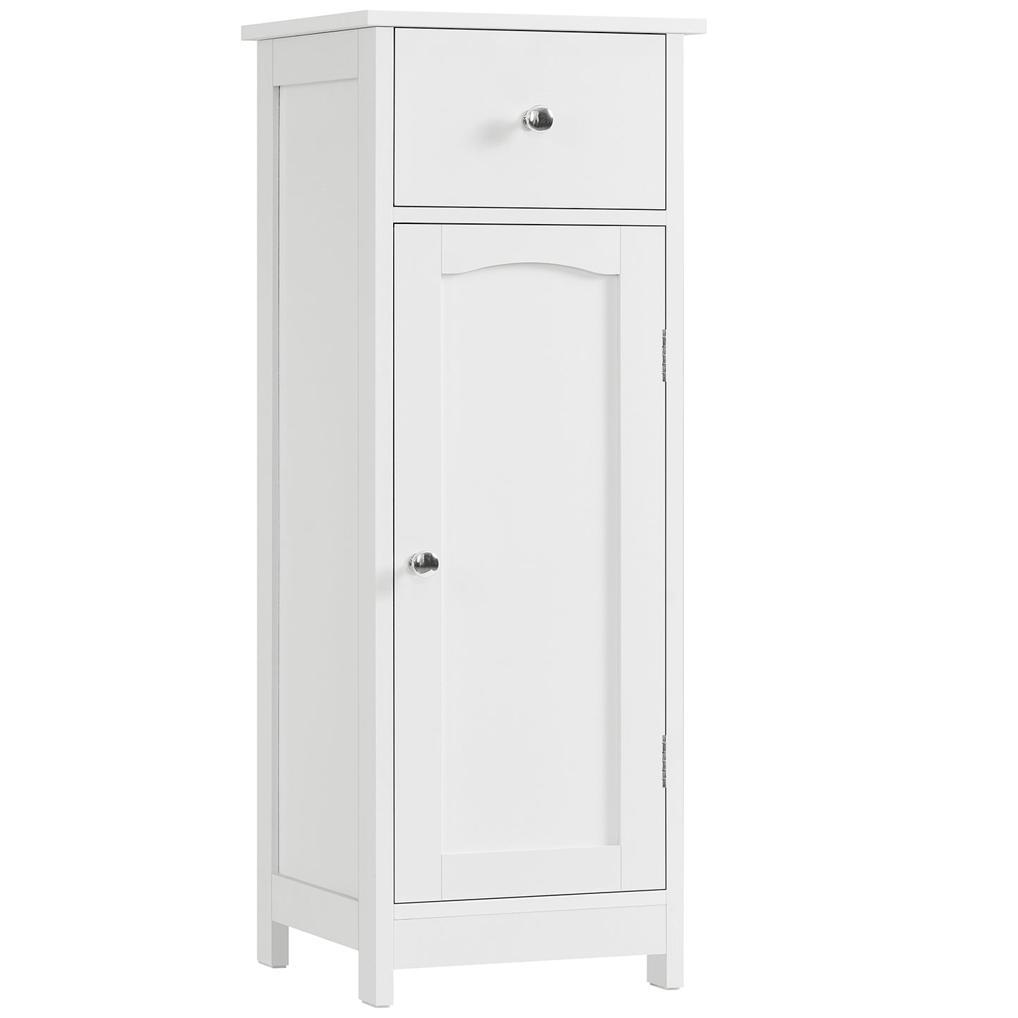 Iwell Bathroom Floor Cabinet, Small Bathroom Storage Cabinet with Drawer & Storage Shelf, Free-Standing Organizer Cabinets for Hallway/Living Room, White