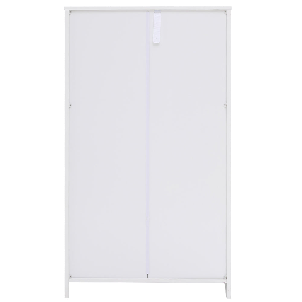 IWELL Bathroom Cabinet, Storage Cabinet with 2 Drawers, Bathroom Storage Cabinet with Door and Shelves, Accent Cabinet for Living Room, Bedroom, White