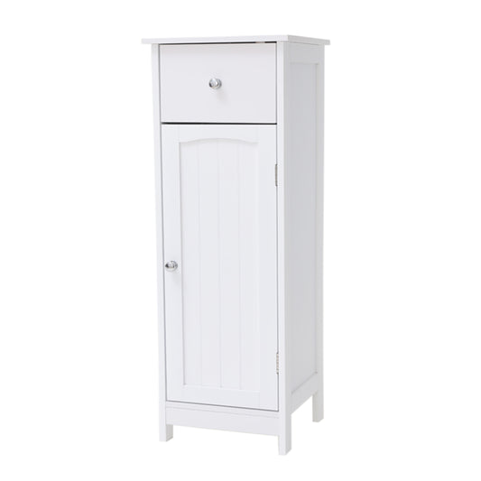 IWELL Bathroom Floor Cabinet, Wooden Side Storage Cabinet with Large Drawer, Bathroom Cabinet with Adjustable Shelf for Bathroom, Living Room, Bedroom, White